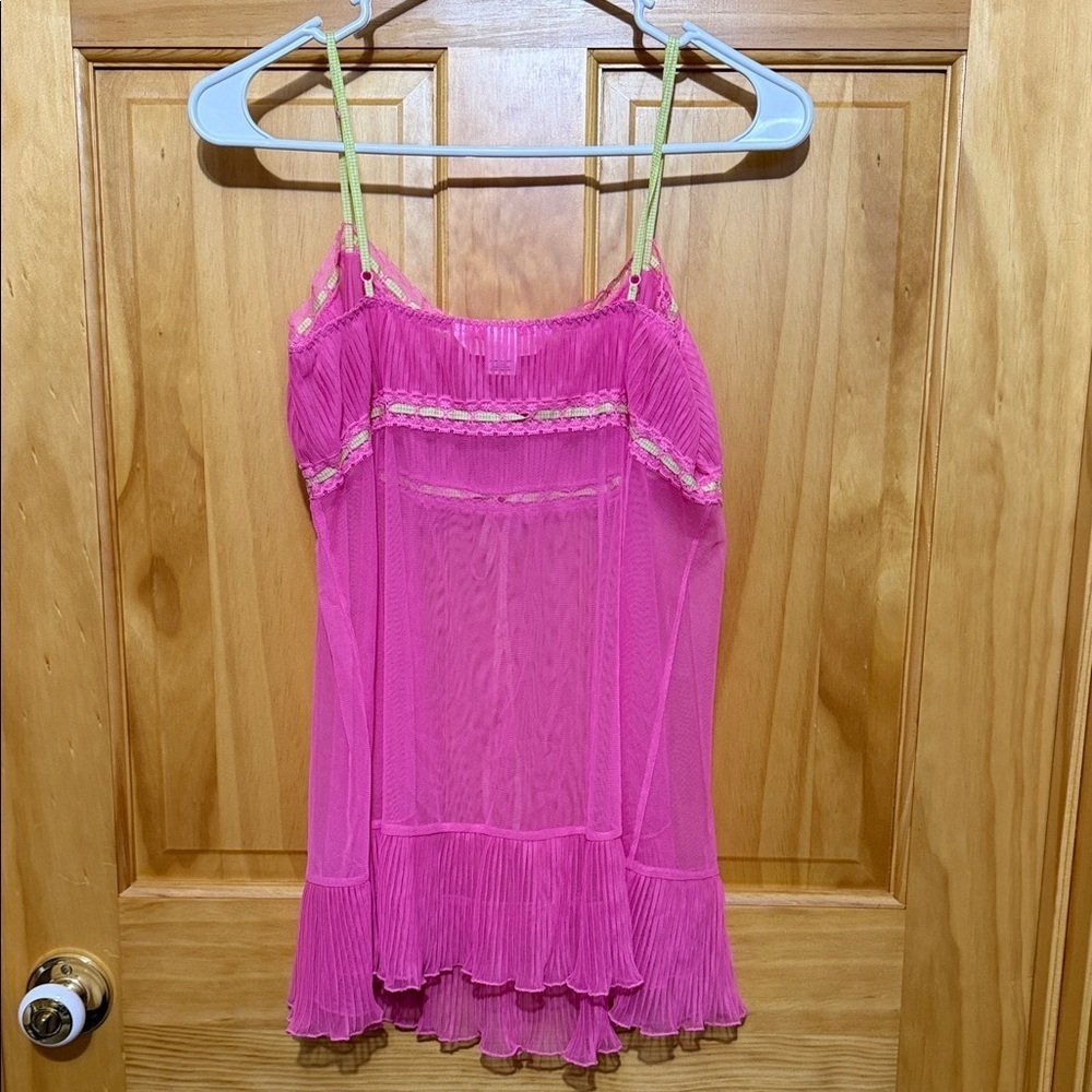 Victoria's Secret Y2K Pink Baby Doll Sheer Slip Dress Fairy Nightie - Picture 5 of 13